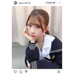 千葉恵里、マリン衣装でこちらを見つめる激萌えSHOT投稿！「そんな顔されたら恋してしまう」との声