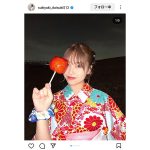 「夏の風物詩」中西智代梨、りんご飴からチラリ！エモすぎる「彼女風SHOT」にファン悶絶！