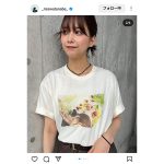 「スタイル良すぎ！」渡邉理佐、ファンクラブグッズTシャツで魅せた秋の装い