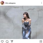 中川心、dieselの新作コーデで攻める！ジーンズコーデからのぞく美谷間に注目！！