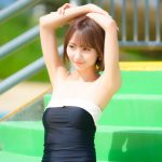 【写真特集】安藤笑(Ange☆Reve)、大人可愛い黒いオフショルワンピース水着で登場!!<近代麻雀水着祭2023>