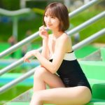【写真特集】安藤笑(Ange☆Reve)、大人可愛い黒いオフショルワンピース水着で登場!!<近代麻雀水着祭2023>