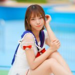 【写真特集】RIA (かかかぶぶぶききき!!!/ヲンド!!!!!)、セーラー服風シースルーアウターワンピース水着で登場!!<近代麻雀水着祭2023>