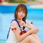 【写真特集】RIA (かかかぶぶぶききき!!!/ヲンド!!!!!)、セーラー服風シースルーアウターワンピース水着で登場!!<近代麻雀水着祭2023>