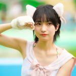【写真特集】雅ことめ(アイスマ)、ネコ耳をつけて、パステルピンクのセーラー風水着で登場!!<近代麻雀水着祭2023>