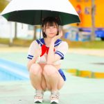 【写真特集】達家真姫宝(夜宙☆ShiNew')、ショート丈のセーラー水着で可愛らしく登場！！＜近代麻雀水着祭2023＞