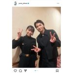 大原優乃、映画「さよならモノトーン」共演の中田圭祐と笑顔ピースツーショット公開！