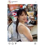 吉沢朱音、ノースリーブから二の腕チラリの台湾観光オフショットに絶賛の声！