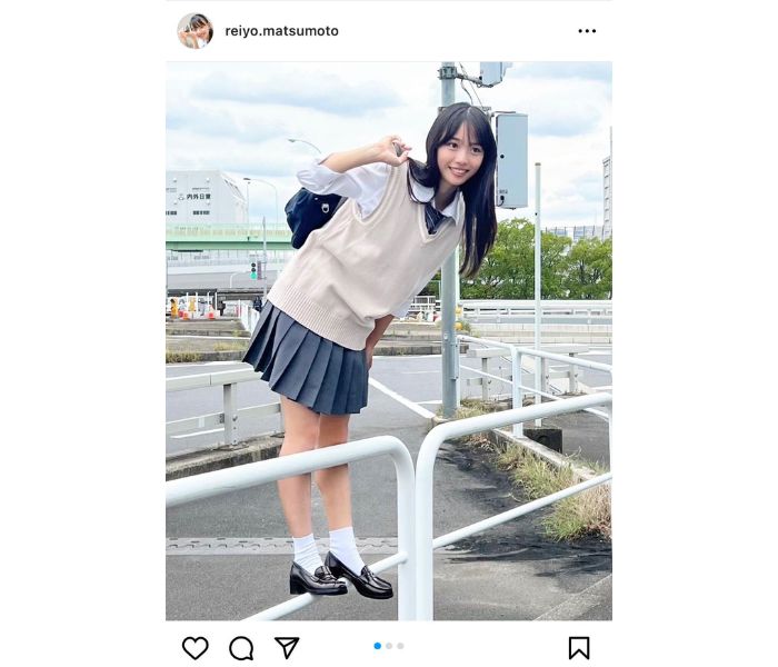 「疲れが吹き飛んだ」現役JK・松本麗世の制服ショットが可愛すぎる