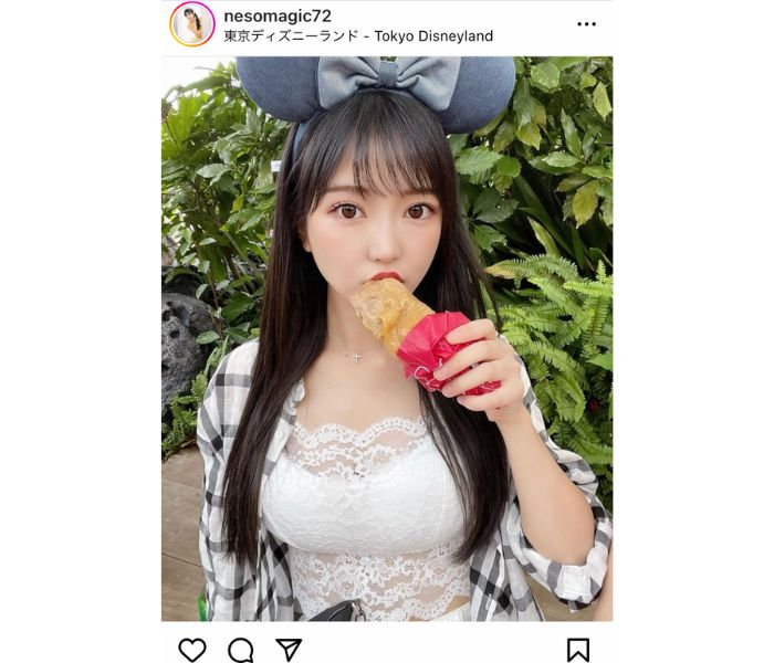 キュートなミニーマウスの吉沢朱音、ディズニーランドで隣にいて欲しい！