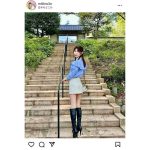 脚長すぎ！フリーモデル・KM、振り返りロングブーツ×ミニスカSHOTに絶賛殺到！「目の保養になります」