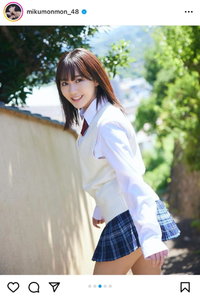 田中美久、見えそうで見えない制服SHOTに「現役感バリバリ」の声!