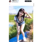 ナイスアングル！毎眠かのんの美脚＆谷間SHOTから目が離せない！！