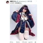 パンチラシスター爆誕！毎眠かのんがえちえちシスターに大変身！真っ白パンティにご注目！！