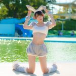 【写真特集】桜夏なつ(LOVE 9 LOVE)、正統派制服風メイドコスからのプリティバニーで登場！！＜近代麻雀水着祭2023＞