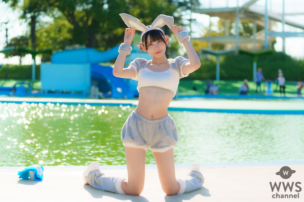 【写真特集】桜夏なつ(LOVE 9 LOVE)、正統派制服風メイドコスからのプリティバニーで登場！！＜近代麻雀水着祭2023＞