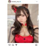 片岡未優、キツネ耳の愛らしさと魅惑のまなざし！「コンコン」でファンが嬉しい悲鳴！