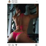 堀江りほ、ヒップとボディの美しい曲線美！ピンクのビキニでトレーニング中のSHOTを披露！