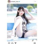 片岡未優、レースのランジェリーが美しい！M字開脚で見せる太もものセクシーさでファンを悩殺！