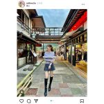 フリーモデル・KM、京都・嵐山を観光！ミニスカート＆ロングブーツコーデにドキドキ