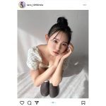 大瀧沙羅、お団子ヘア＆上目遣いのグラビア撮影オフショットでファンをノックアウト！