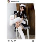 片岡未優、にくきゅう付きニーハイ＆メイドコスプレが可愛すぎるとファン歓喜！
