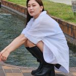 【写真特集】安部七波さん、白シャツに黒のミニ丈ボトムスで美脚アピール！「福岡マラソンで今年も走ります」＜ベストオブミス福岡大会本部長＞