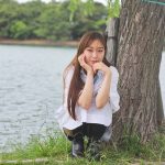 【写真特集】安部七波さん、白シャツに黒のミニ丈ボトムスで美脚アピール！「福岡マラソンで今年も走ります」＜ベストオブミス福岡大会本部長＞