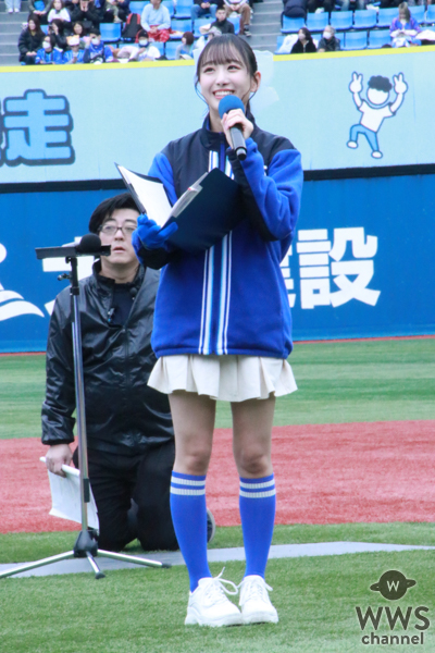 =LOVE・瀧脇笙古、絶対領域が美しいミニスカ衣装でゲストMCとして出演!天使すぎる笑顔で会場の来場客たちを魅了<横浜DeNAベイスターズ ファンフェスティバル2023>